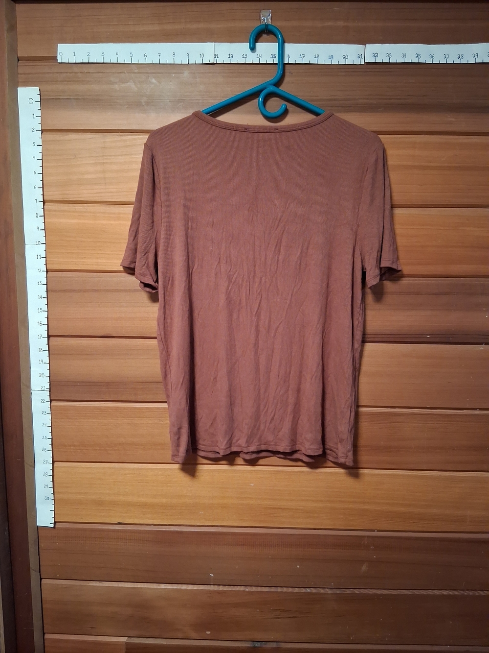 🙌Women's V-Neck Button-Front Top - Rust - Picture 2 of 2
